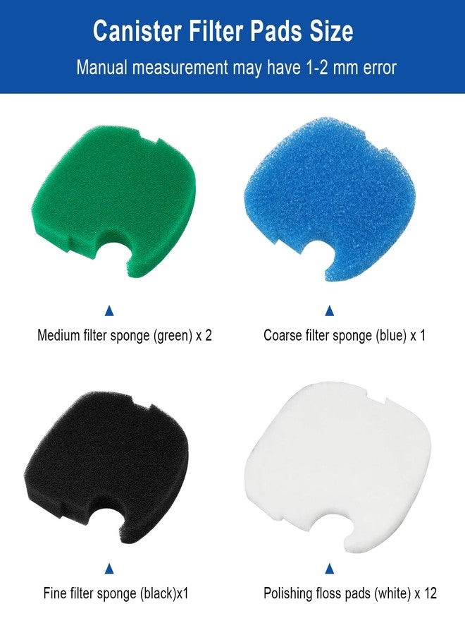 LEWEREST 16 PCS Replacement Canister Filter Media Pads Compatible with SUNSUN HW-303B/703B Polar Aurora 370 GPH CF-400, Aquarium Bio Sponge Filter Pad Fish Tank Filters Floss Pad Parts - Image 3